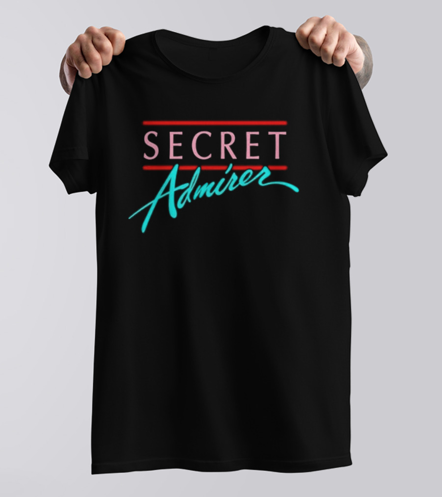 Secret Admirer Pink And Blue Retro Script T-Shirt