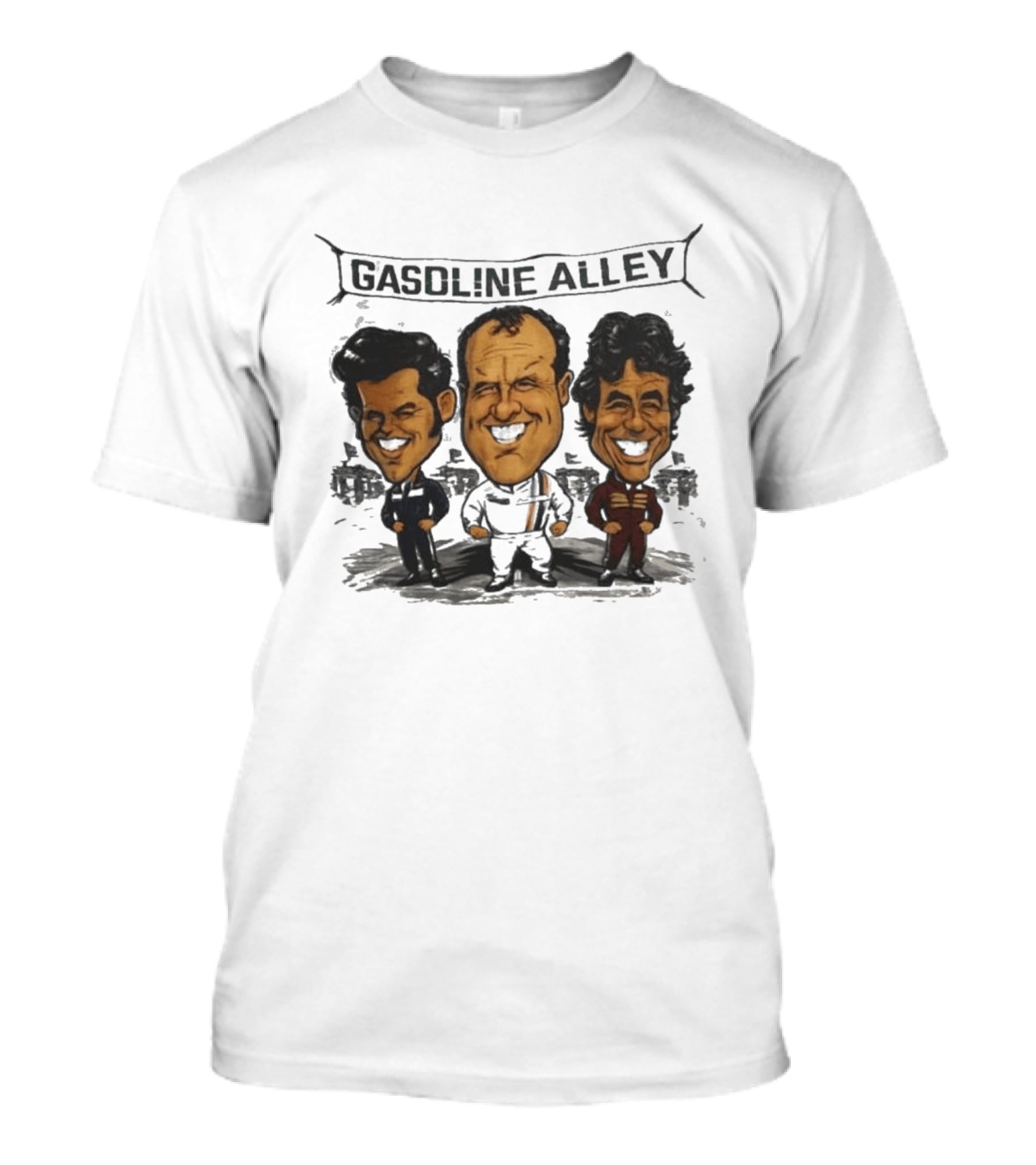 Gasoline Alley Caricature Classic Racing Characters T-Shirt