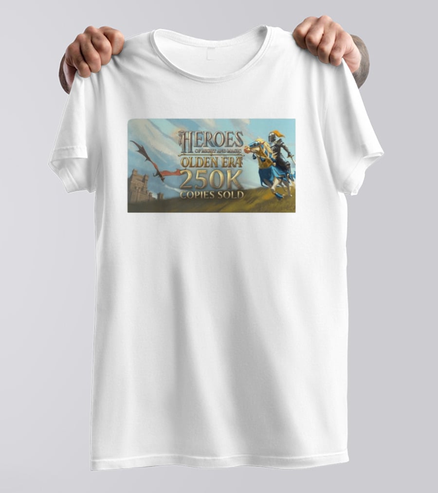 Heroes Of Might And Magic Olden Era 250K Copies Sold With Knight And Dragon T-Shirt