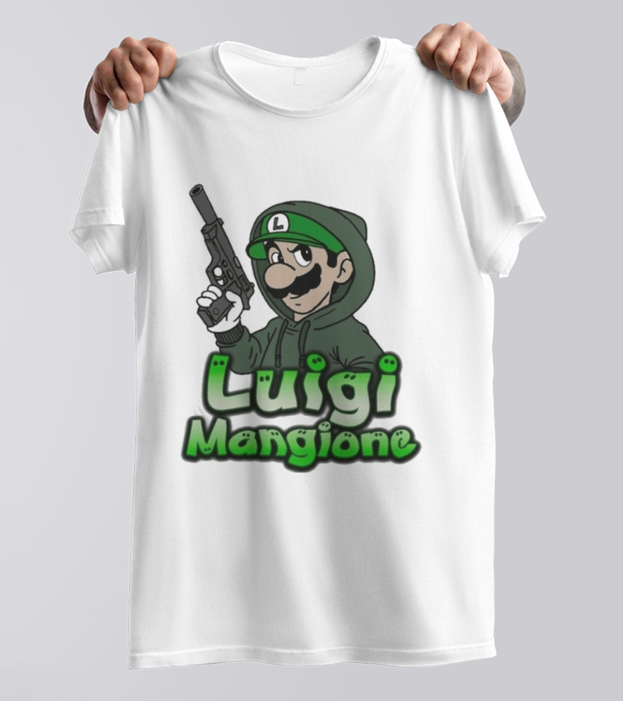 Luigi Mangione Super Mario Gun T-Shirt