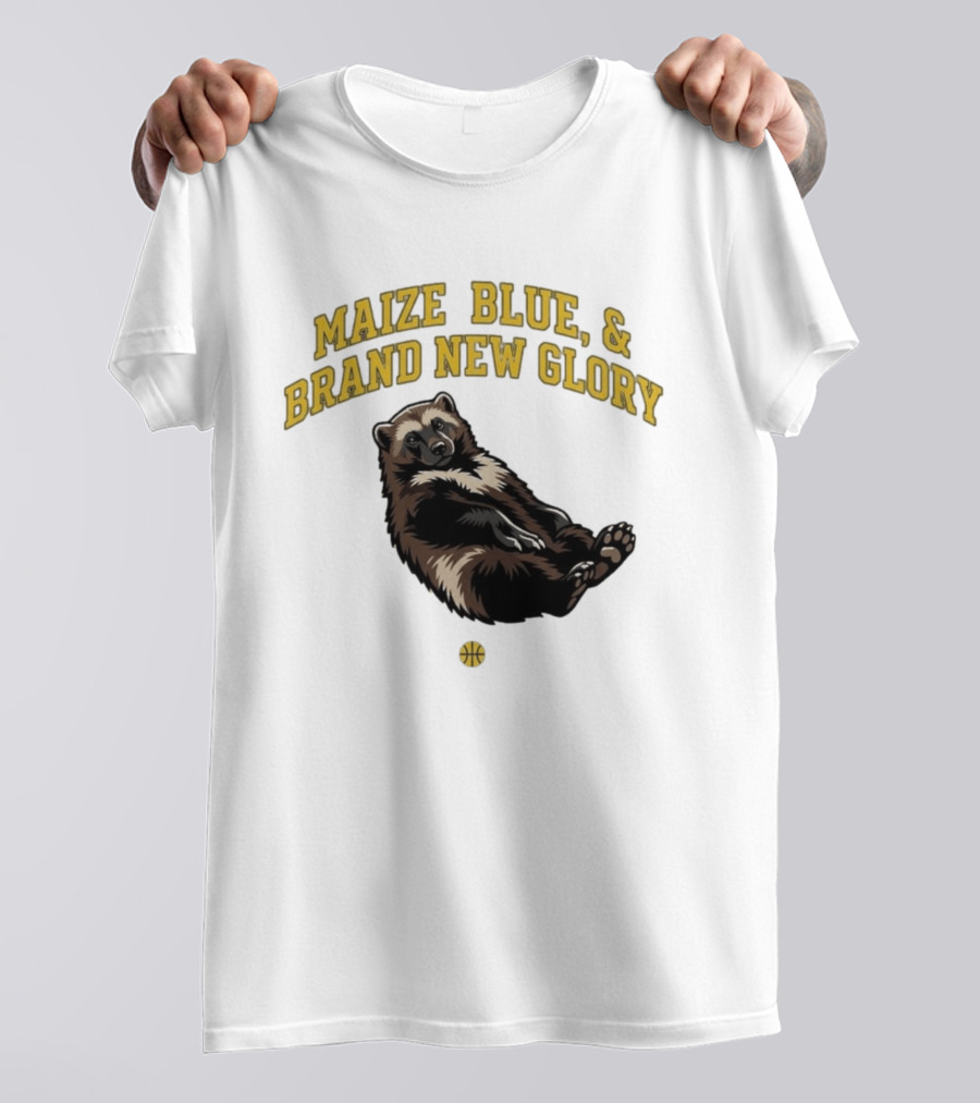 Maize Blue And Brand New Glory Wolverine Basketball T-Shirt