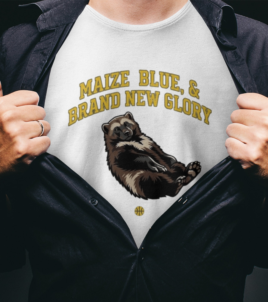 Maize Blue And Brand New Glory Wolverine Basketball T-Shirt