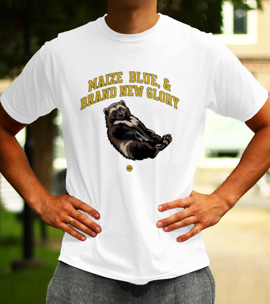 Maize Blue And Brand New Glory Wolverine Basketball T-Shirt