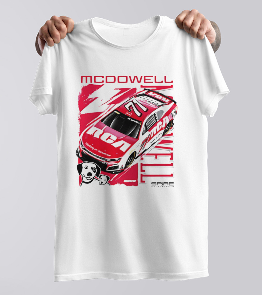 McDowell RCA 2026 Racing Car Number 34 Spire Motorsports T-Shirt