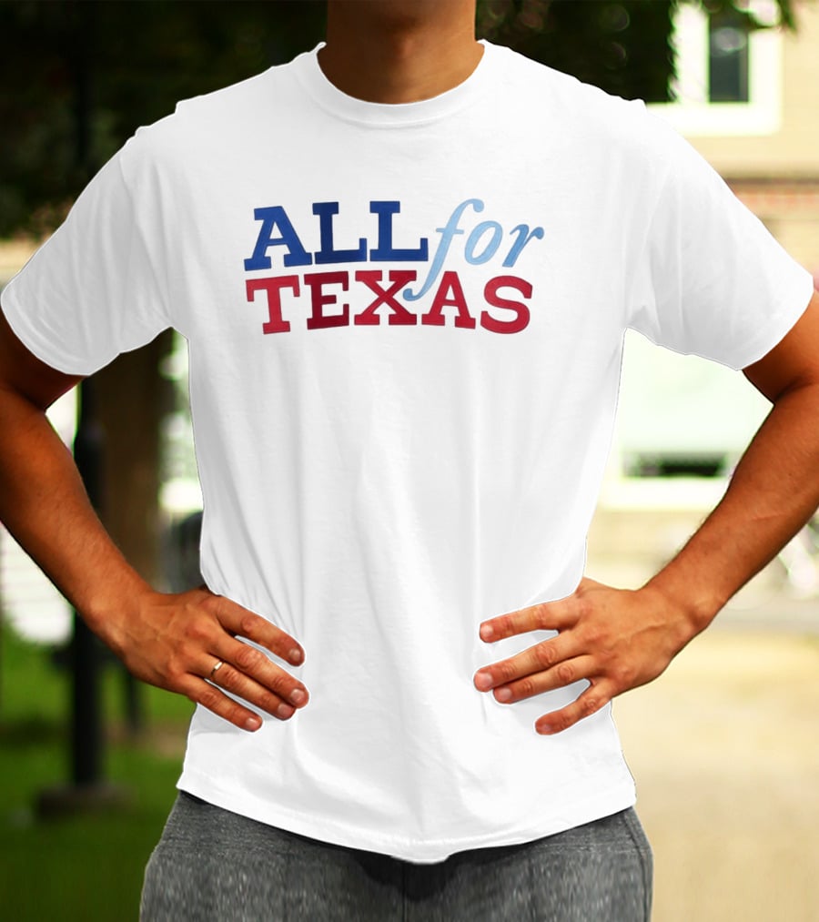 All For Texas Rangers Hockey Jersey Giveaway 2026 T-Shirt