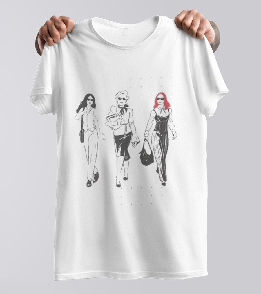 The Devil Wears Prada 2 Fashion Illustration Ladies Sunglasses Pink Hair T-Shirt