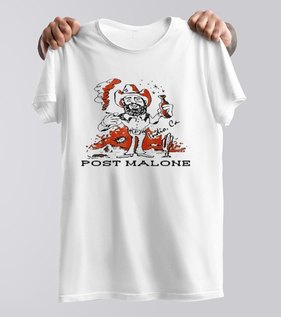Post Malone Cowboy Cartoon Indio California T-Shirt