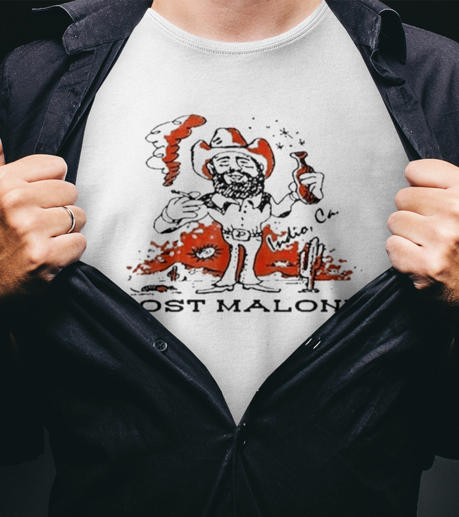 Post Malone Cowboy Cartoon Indio California T-Shirt