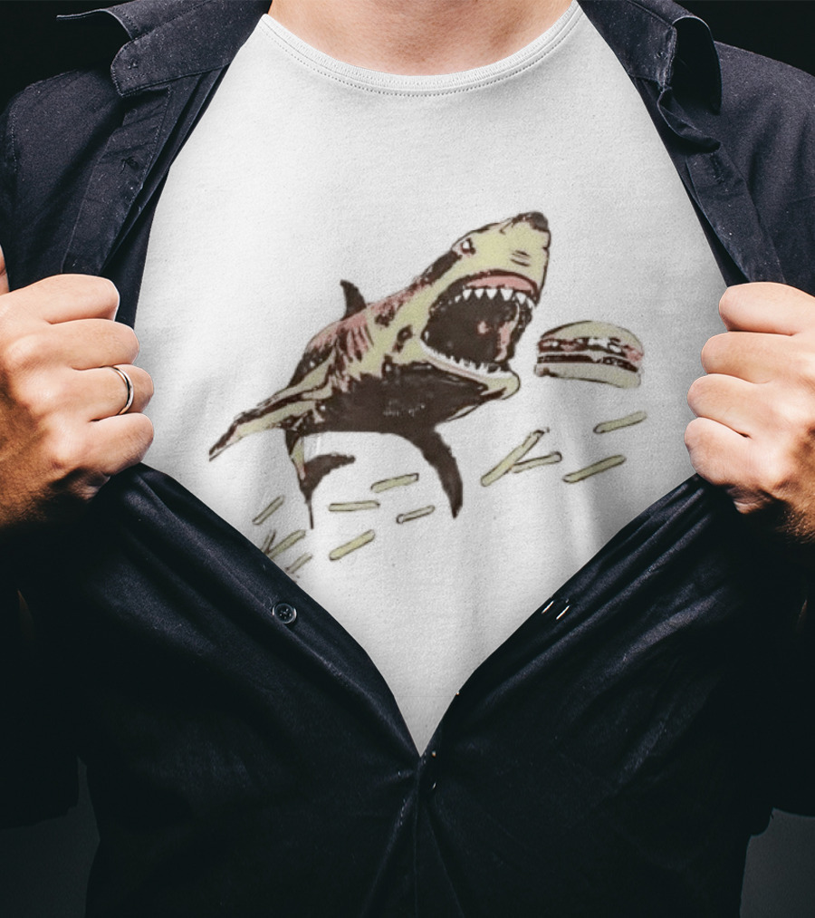 Whataburger Shark Eating Burger And Fries T-Shirt