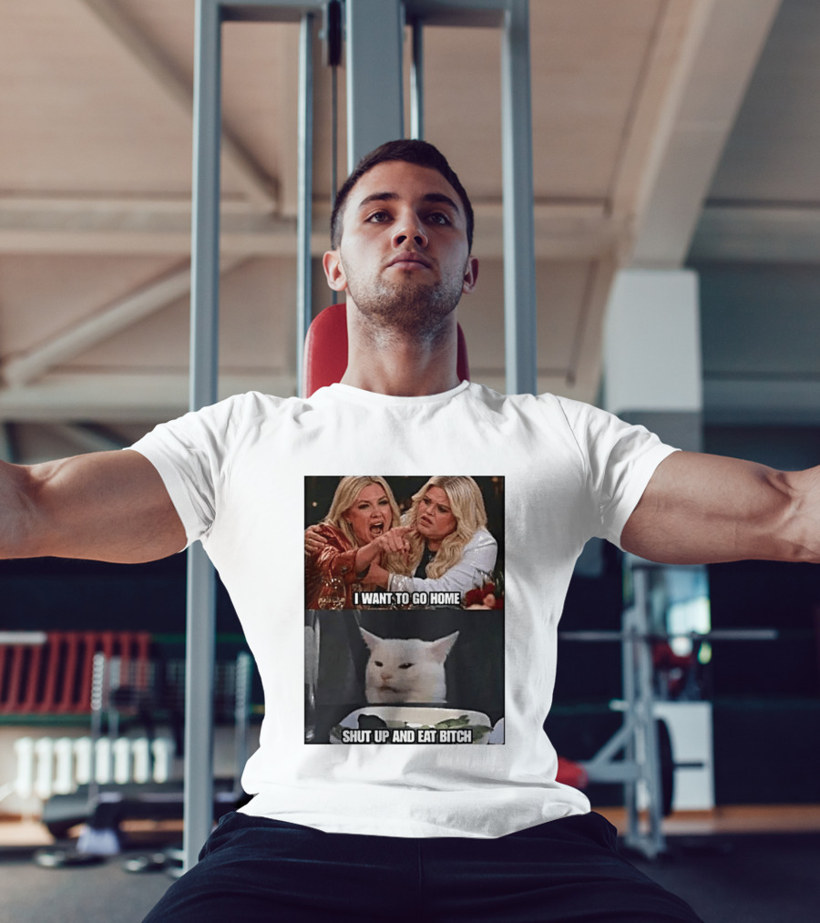 I Want To Go Home Smudge The Cat Meme Shut Up And Eat T-Shirt
