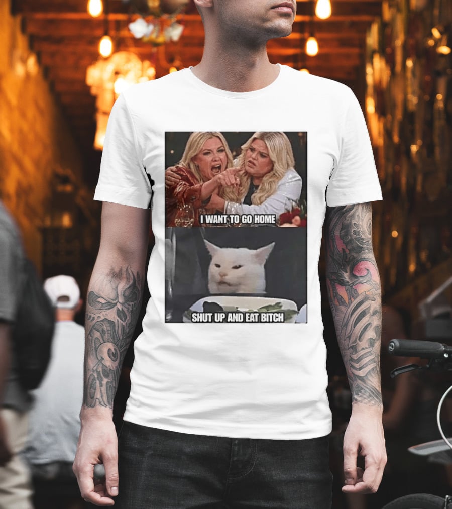 I Want To Go Home Smudge The Cat Meme Shut Up And Eat T-Shirt