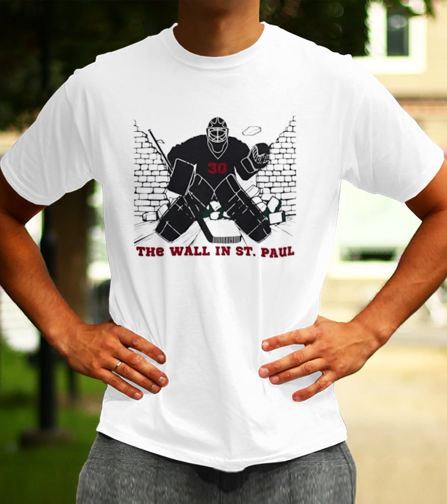 Minnesota Wild Number 30 The Wall In St Paul T-Shirt
