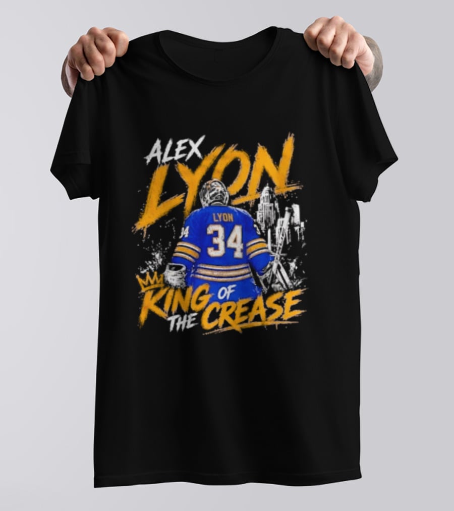 Alex Lyon 34 King Of The Crease Sabres T-Shirt