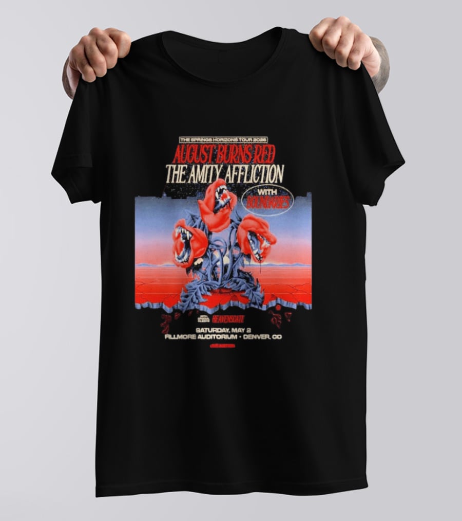 The Springs Horizon Tour 2026 August Burns Red The Amity Affliction Fit For A King Boulder Theater Denver CO May 2nd T-Shirt