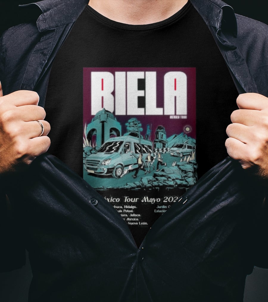 Biela Mexico Tour Mayo 2026 Monterrey Guadalajara Ciudad De Mexico T-Shirt