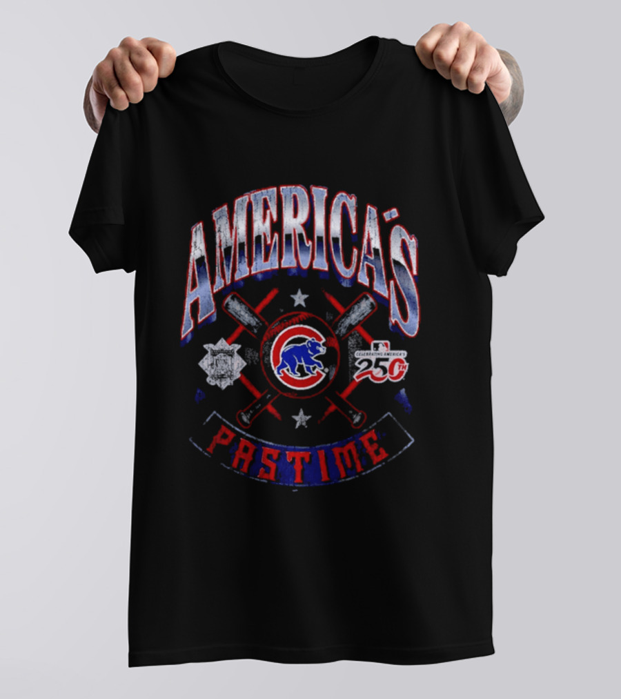 Chicago Cubs America's Pastime 25th Anniversary MLB Baseball Stars And Stripes T-Shirt