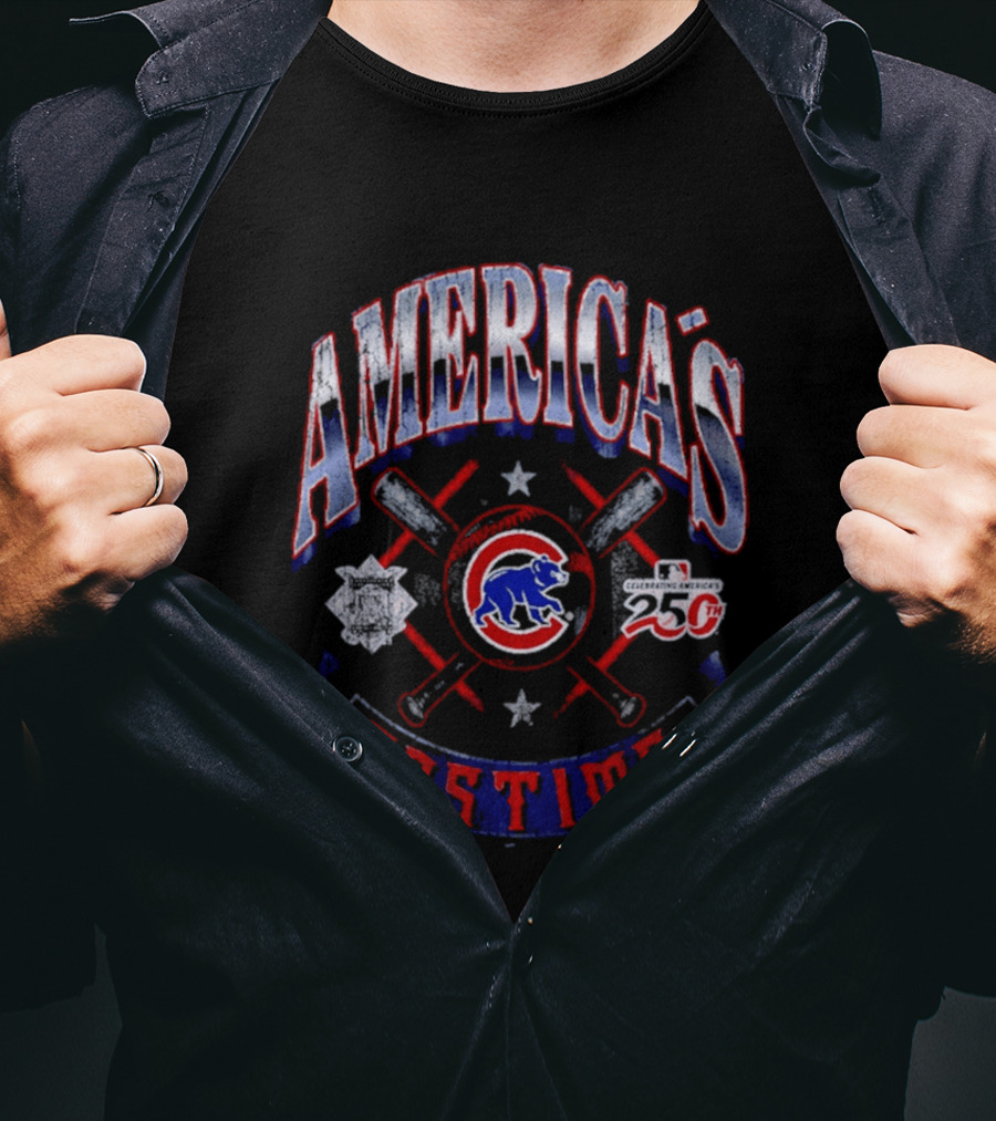 Chicago Cubs America's Pastime 25th Anniversary MLB Baseball Stars And Stripes T-Shirt