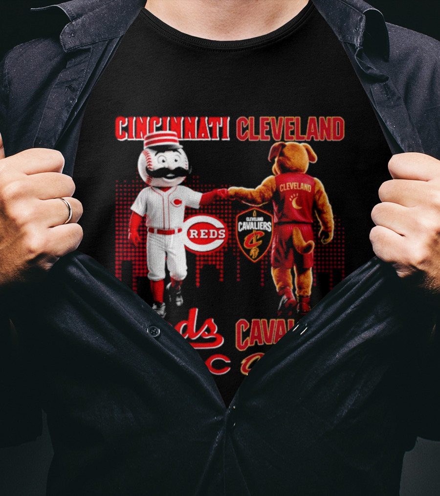 Cincinnati Reds Saturdays Vs Cleveland Cavaliers Sundays Skyline T-Shirt