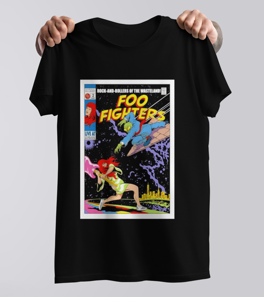 Foo Fighters Rock And Rollers Of The Wasteland Sayreville New Jersey Starland Ballroom May 2 2026 T-Shirt