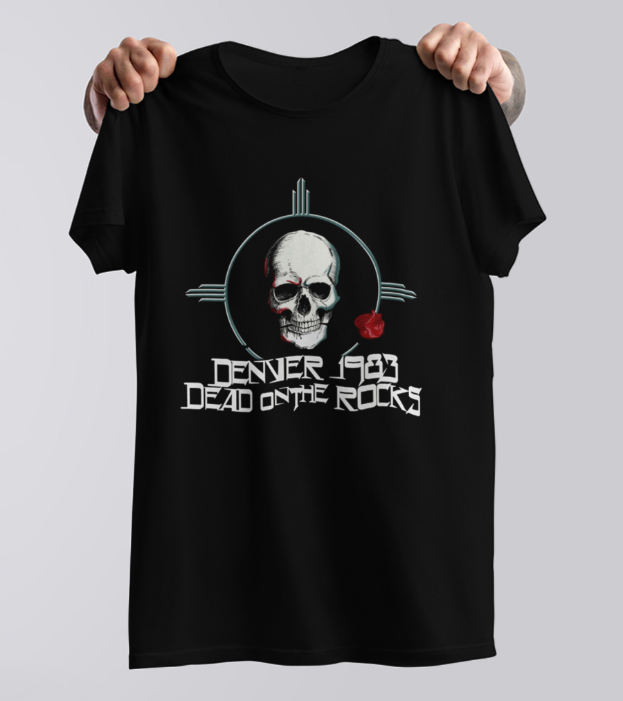Grateful Dead Denver 1983 Dead On The Rocks Rare Skull Rose T-Shirt