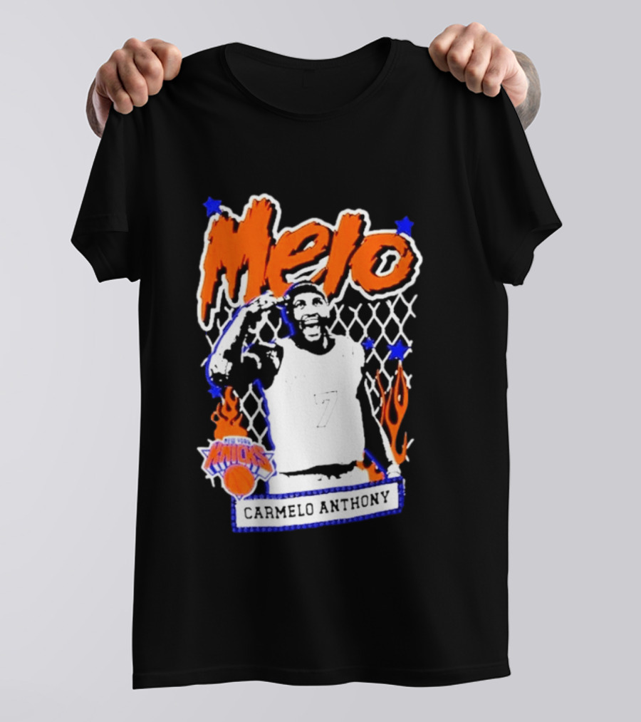Melo Carmelo Anthony New York Knicks NBA Street Player Mitchell Ness T-Shirt