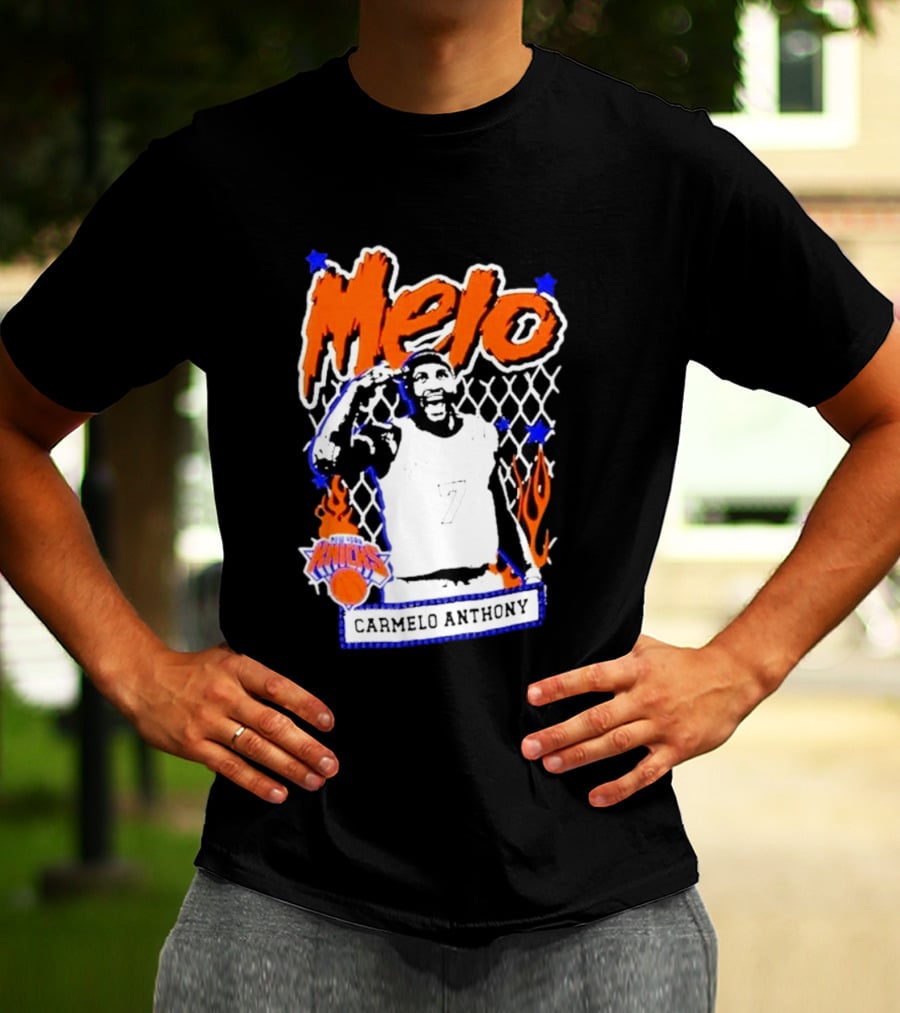 Melo Carmelo Anthony New York Knicks NBA Street Player Mitchell Ness T-Shirt