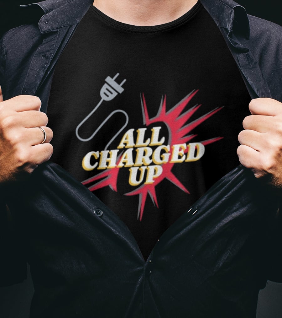 Ottawa All Charged Up Electric Energy Burst Plug T-Shirt