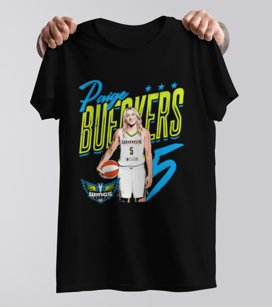 Paige Bueckers Dallas Wings Player Pose Number 5 T-Shirt