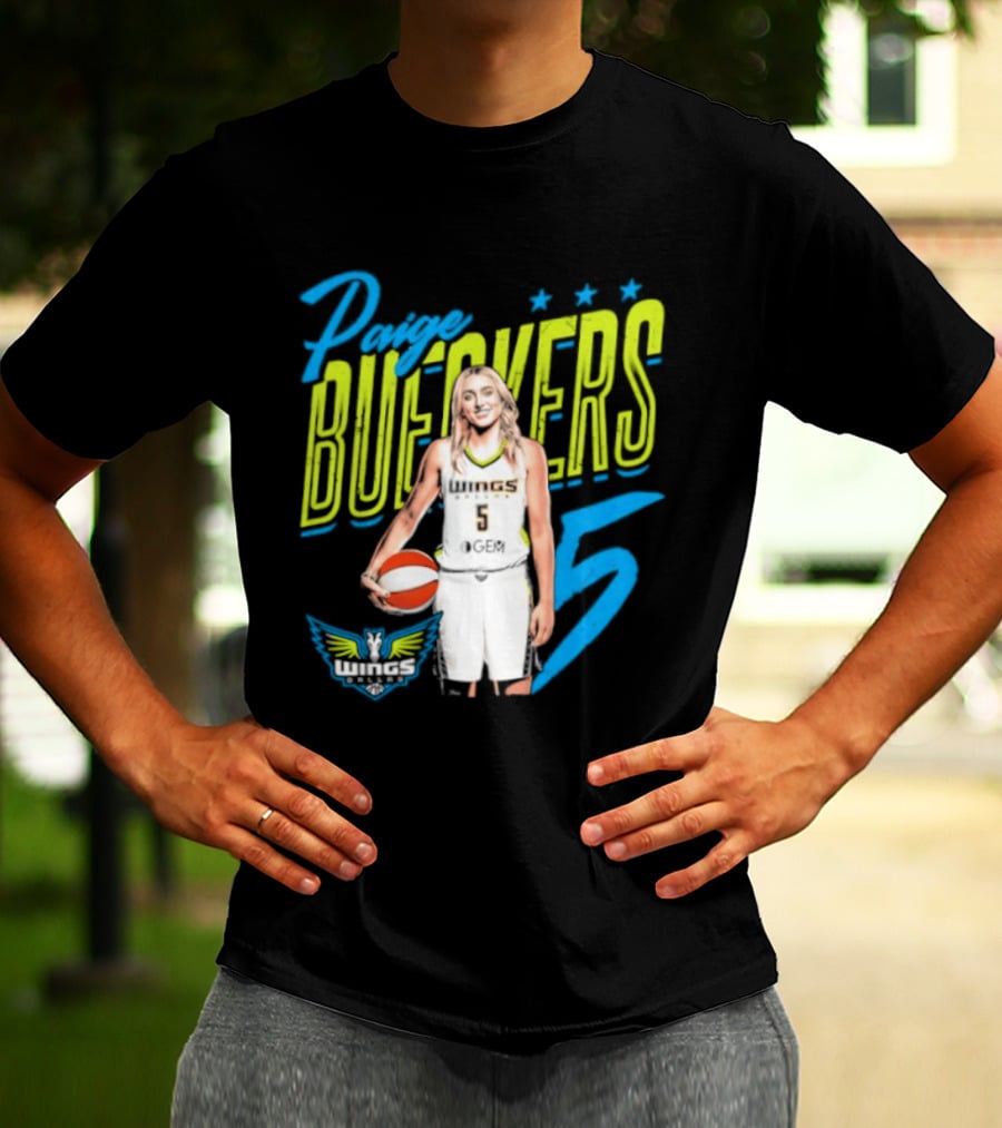 Paige Bueckers Dallas Wings Player Pose Number 5 T-Shirt