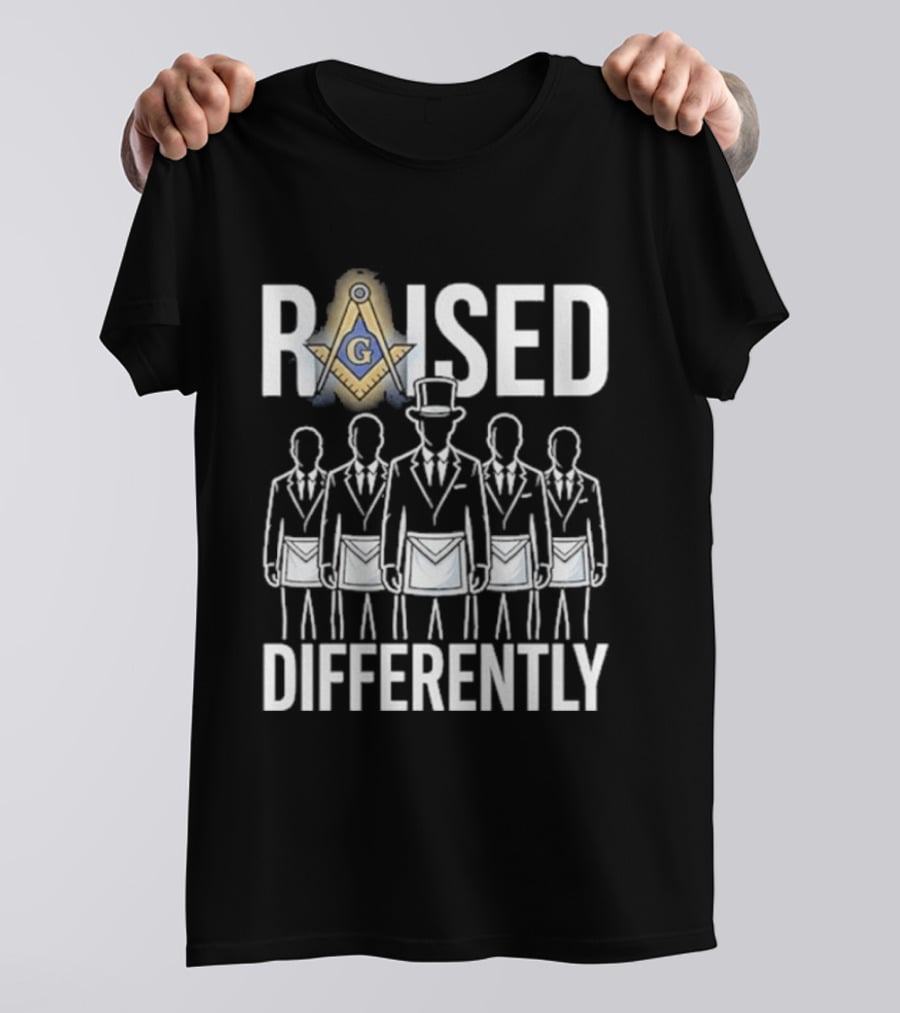 Raised Differently Freemason Symbol And Five Figures T-Shirt
