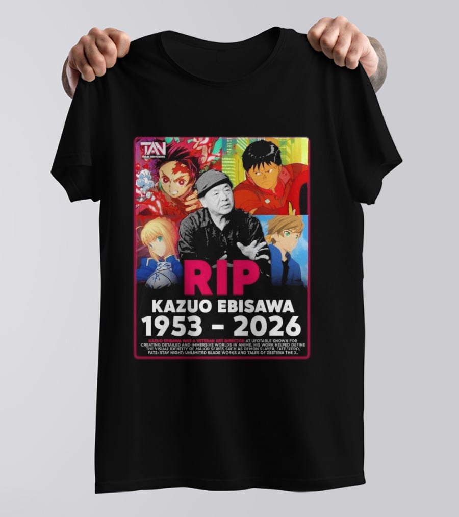 RIP Kazuo Ebisawa 1953 2026 Anime Veteran Art Director Demon Slayer Fata/Zero T-Shirt