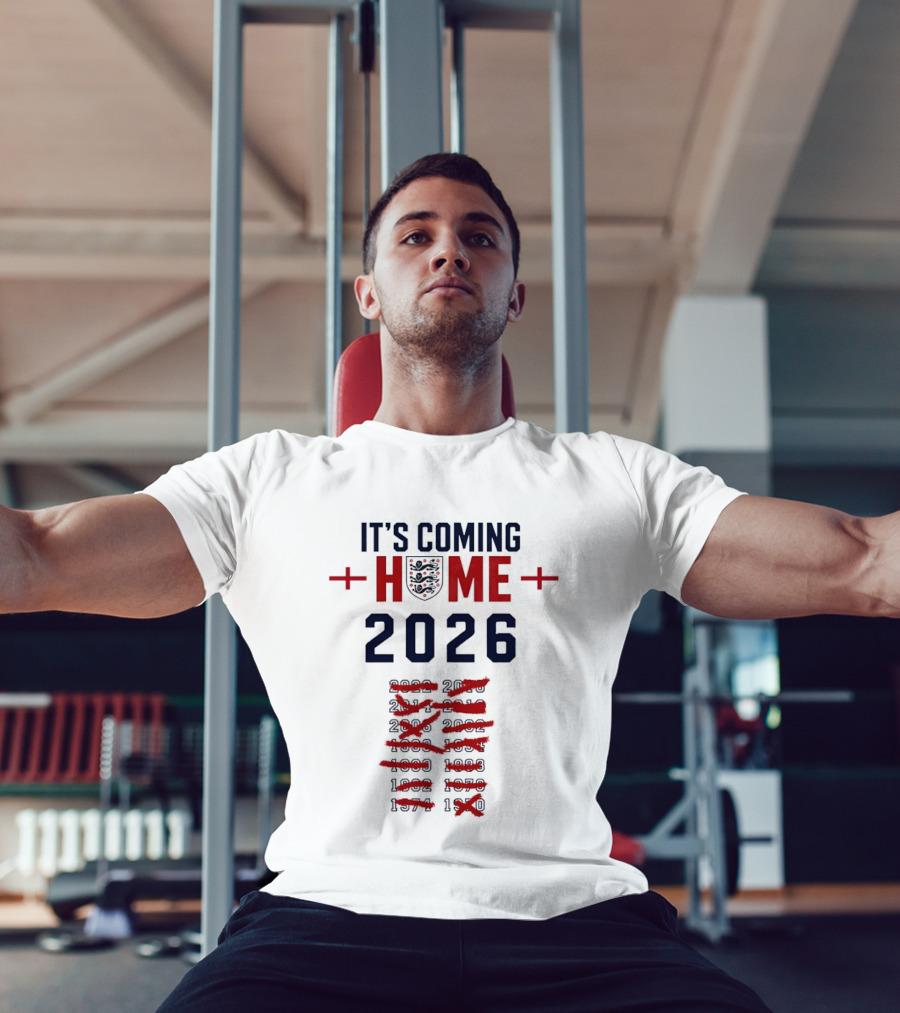 England Football It's Coming Home 2026 Soccer Fan Countdown T-Shirt