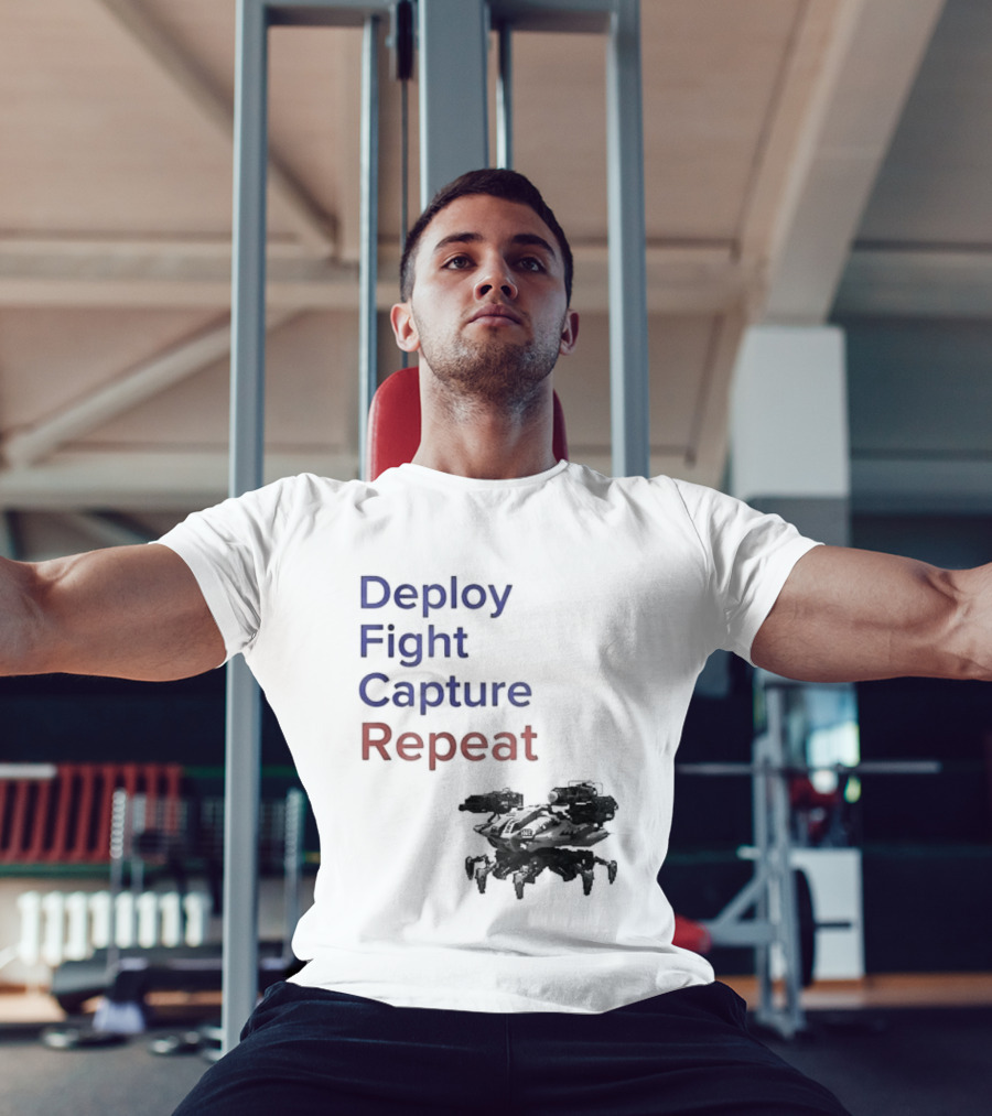 War Robots Deploy Fight Capture Repeat Strategy Gameplay T-Shirt
