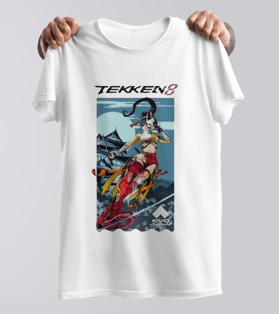 Evo Japan 2026 Tekken 8 Kunimitsu Anime Character Art With Striking Temple T-Shirt