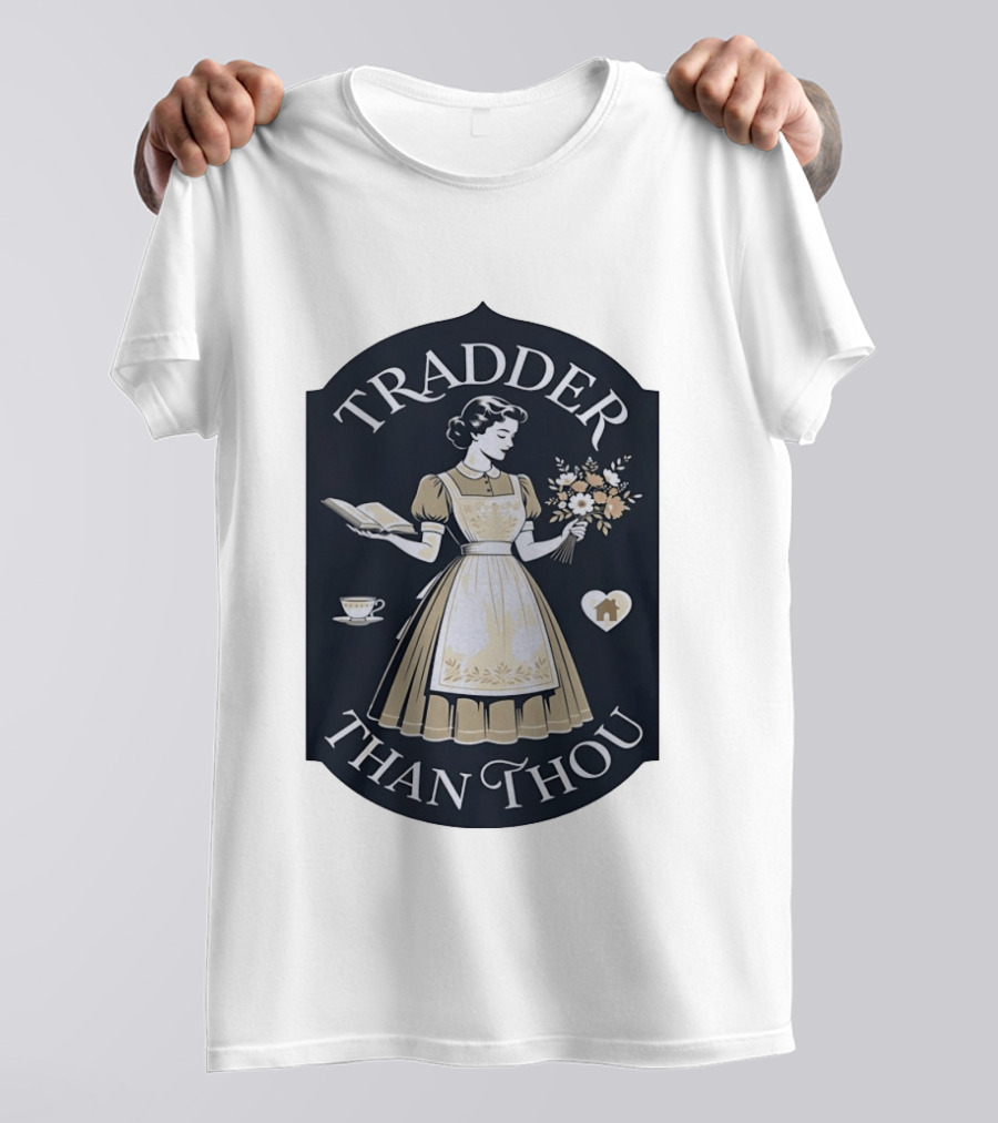 Tradder Than Thou Woman Holding Book And Flower T-Shirt