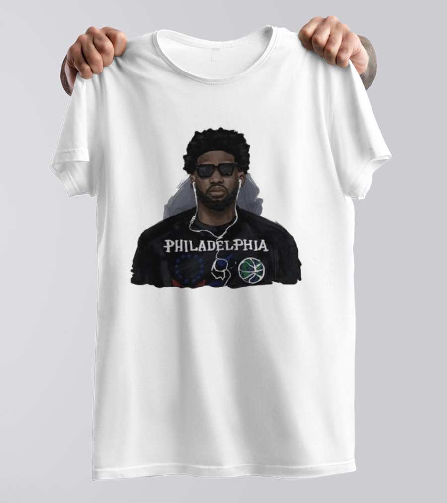 Philadelphia Basketball Player In Sunglasses Earphones T-Shirt