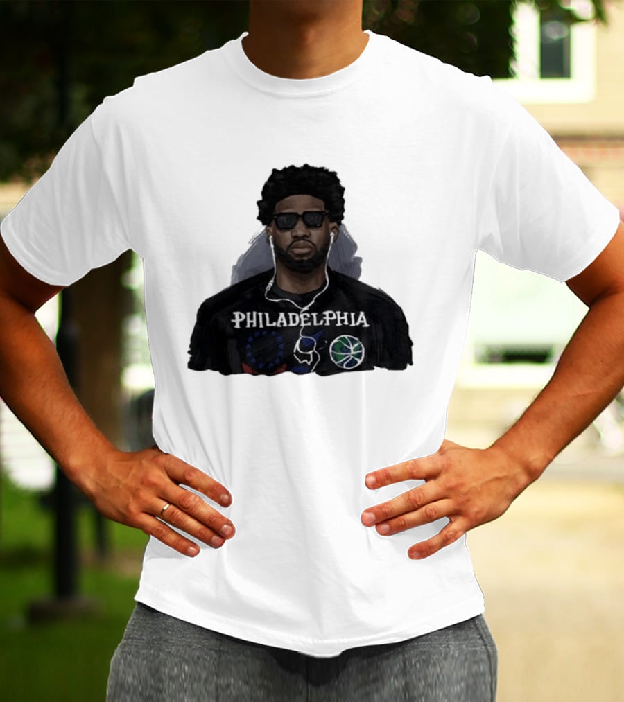 Philadelphia Basketball Player In Sunglasses Earphones T-Shirt