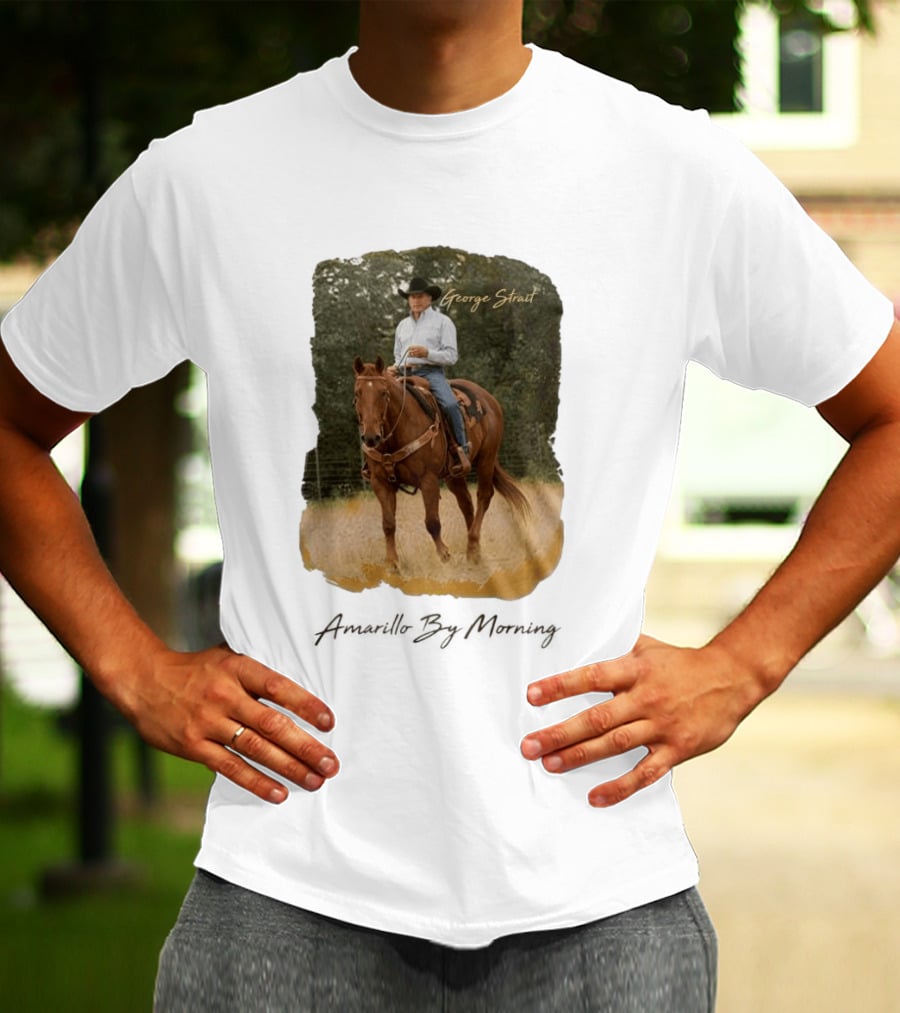 George Strait Riding Horse In Rustic Landscape One Night Only T-Shirt