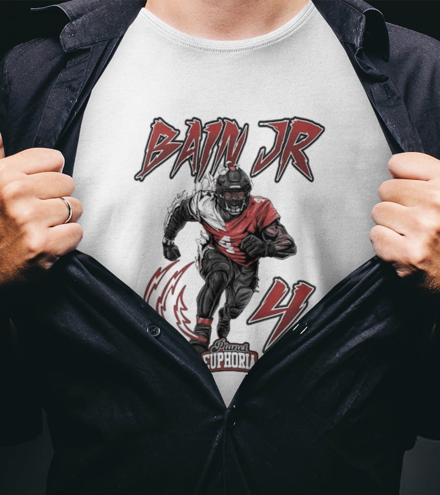 Bain Jr. Planet Euphoria NFL 4 Lightning Football T-Shirt
