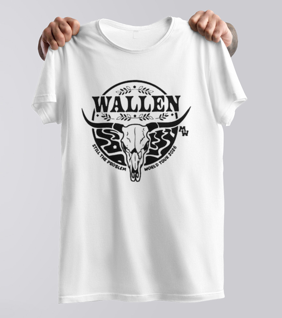 Las Vegas Raiders Morgan Wallen 2026 Tour Wallen Bull Skull Rustic T-Shirt
