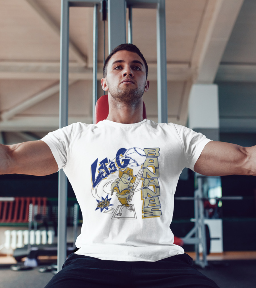 Let's Go Bananas Slugger Cartoon Baseball Bat T-Shirt