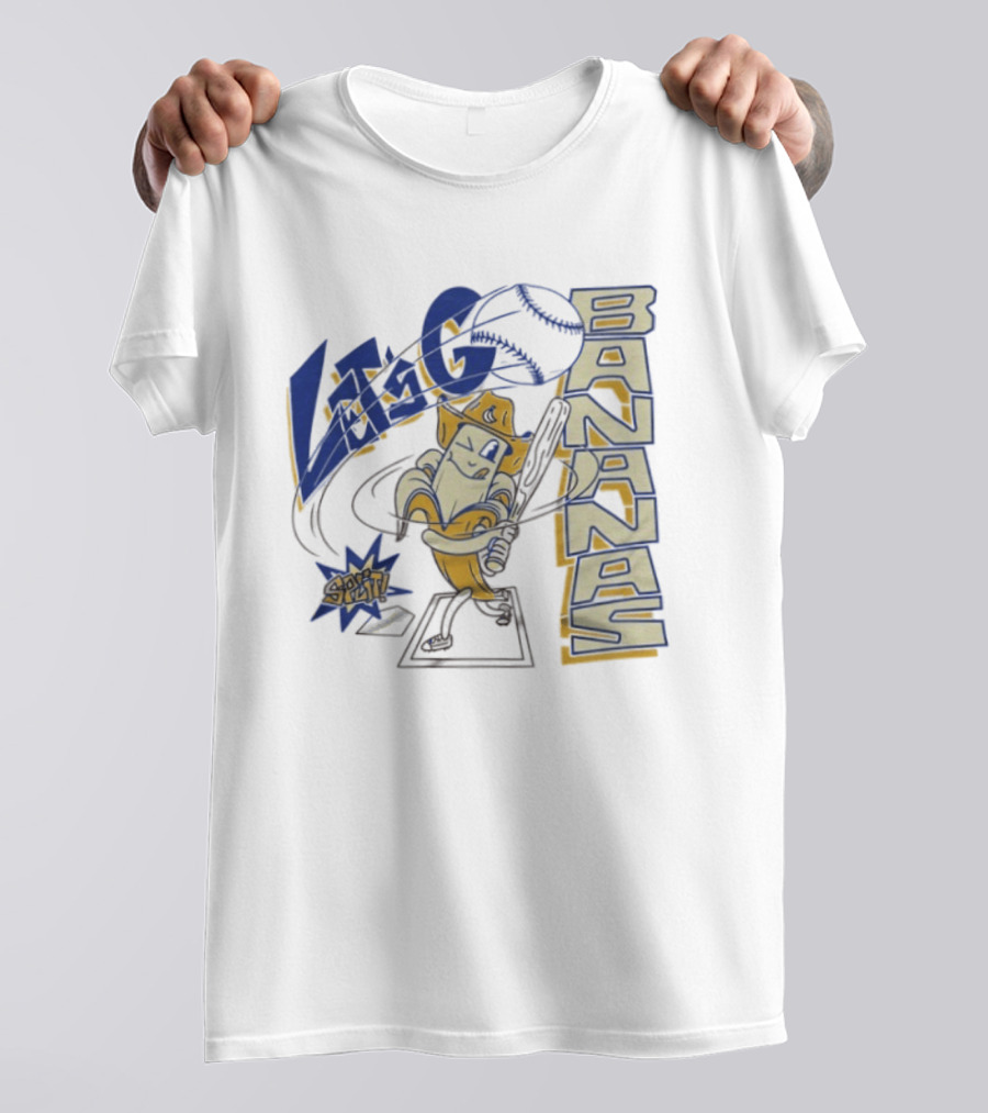 Let's Go Bananas Slugger Cartoon Baseball Bat T-Shirt
