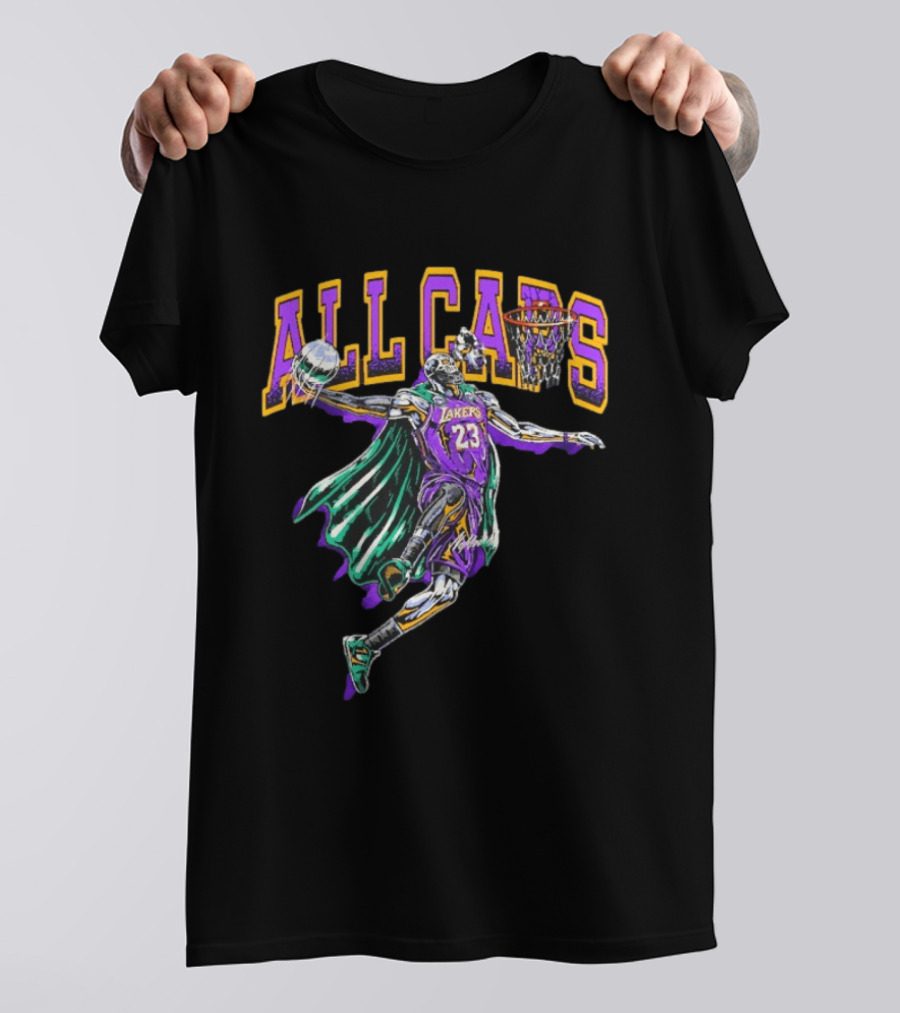 All Caps Los Angeles Lakers Lebron James Basketball 23 T-Shirt