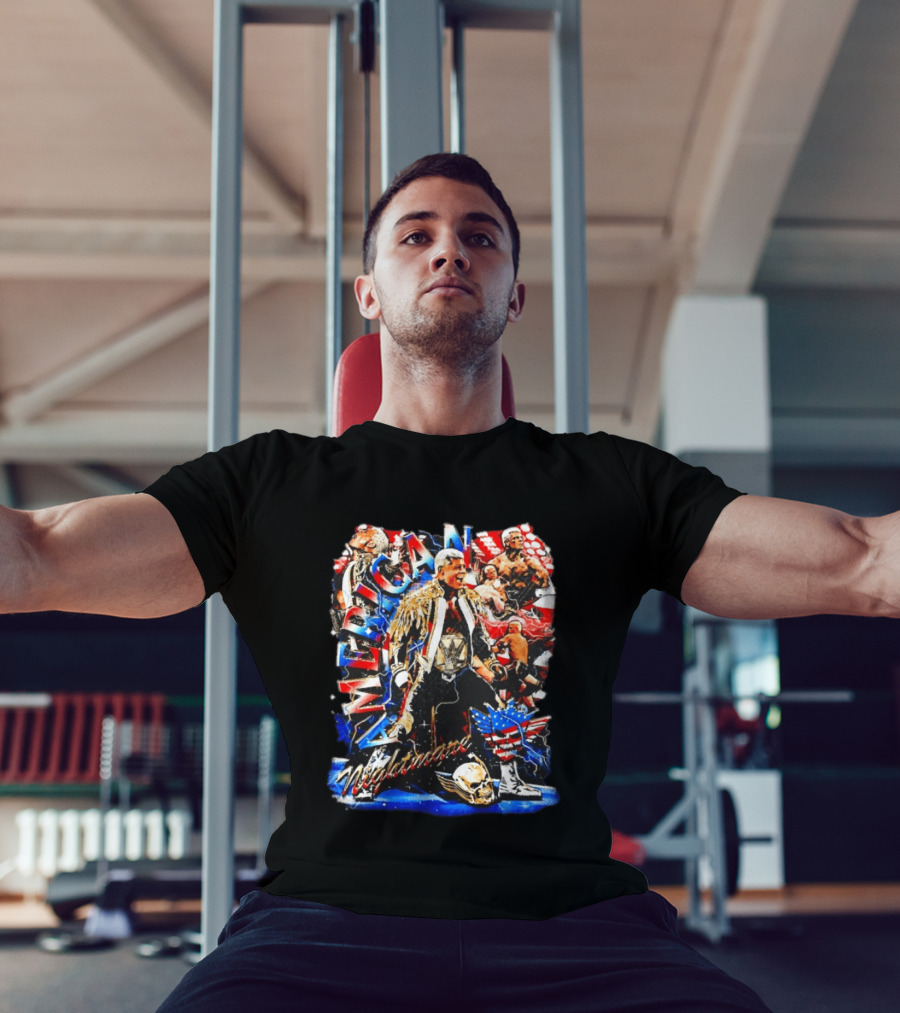 American Nightmare Cody Rhodes Wrestling Star Red White Blue Skull Jacket T-Shirt