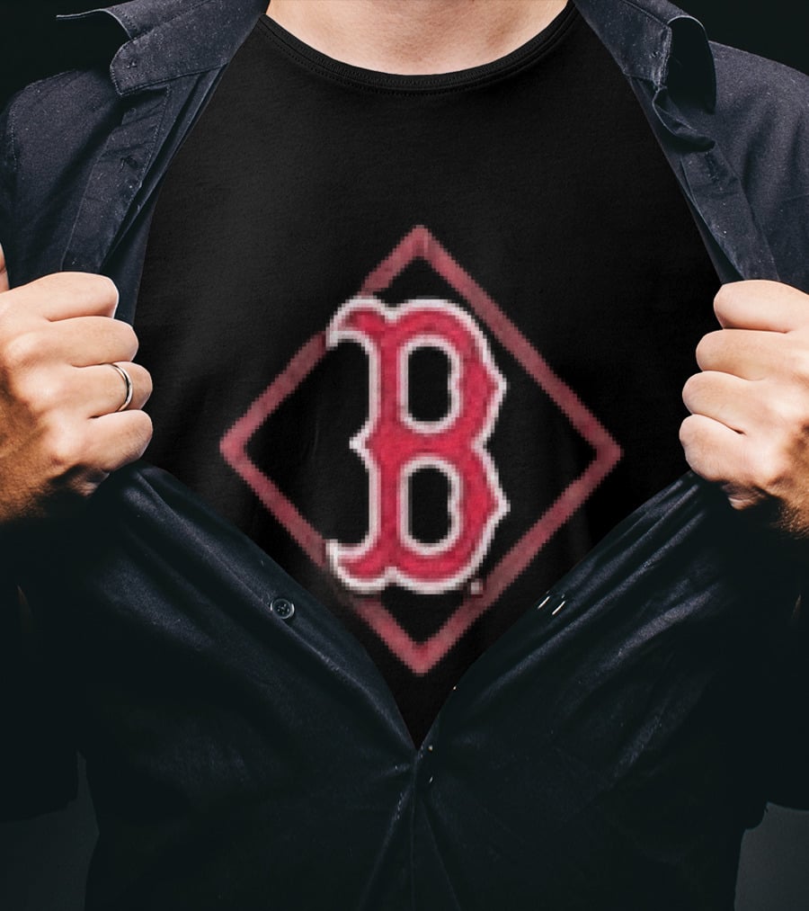 Boston Red Sox America's Pastime Black Americana Red B T-Shirt