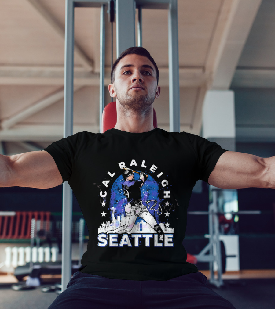 Cal Raleigh Seattle Baseball Skyline Stars T-Shirt