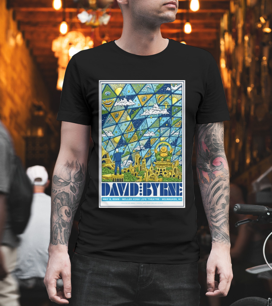 David Byrne May 3 2026 Miller High Life Theatre Milwaukee WI By Derek M T-Shirt