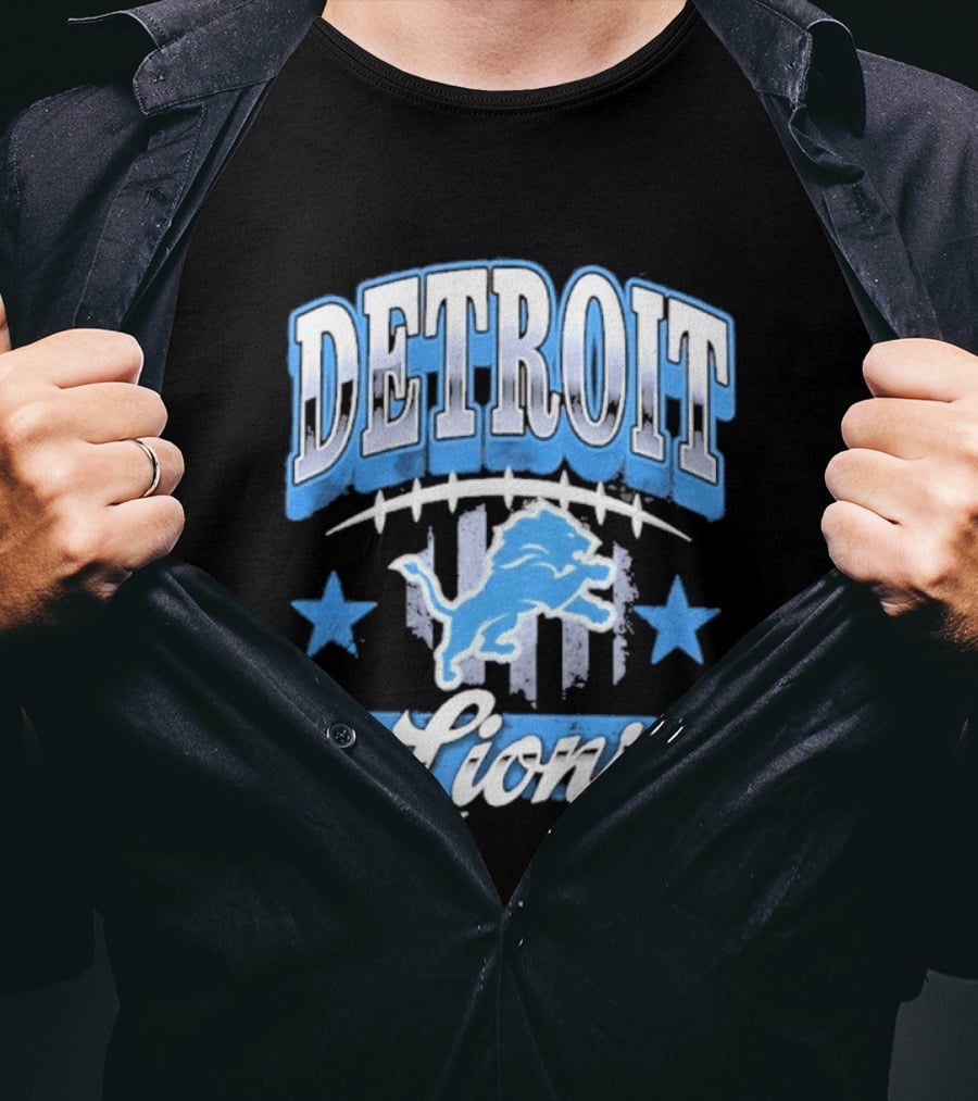 Detroit Lions Americana 2026 Stars Stripes Football Fan Gear T-Shirt