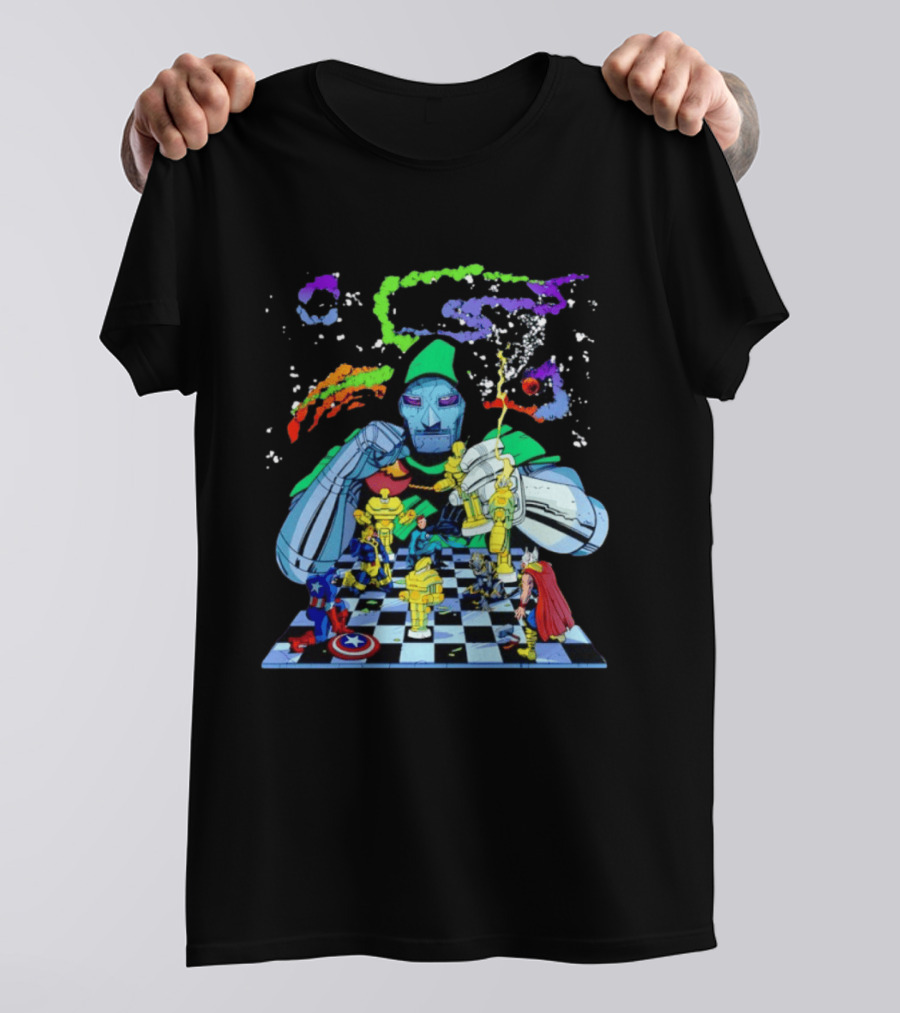 Doctor Doom Strategic Chess Battle With Marvel Heroes T-Shirt