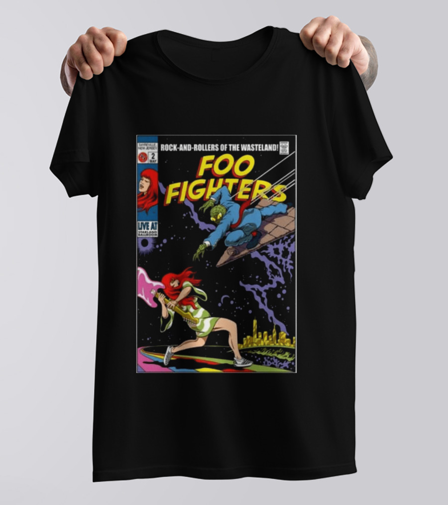 Foo Fighters Rock And Rollers Of The Wasteland Sayreville New Jersey May 2 Starland Ballroom T-Shirt
